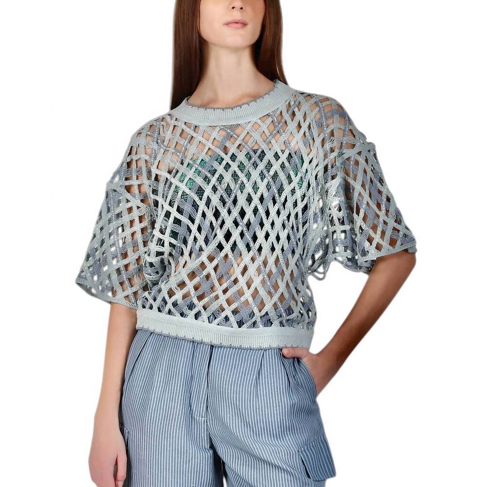 NEW CONDITIONS APPLY crosserio crop sweater in soft sky